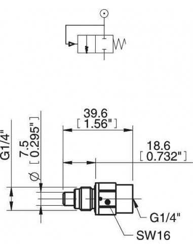 0117337 Blow off Check valve insert G1/4" for Vacustat COAX