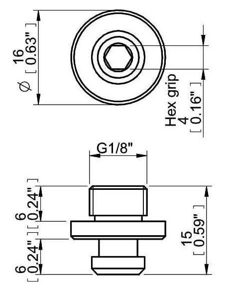 0205296 Fitting U20-2P G1/8" male