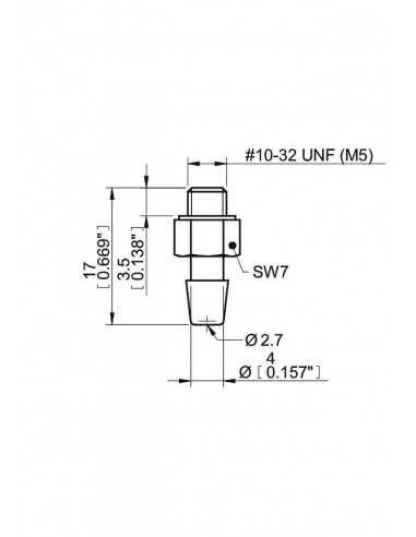 3107030 Hose conn. M5 D=4 01AC W. sealing washer