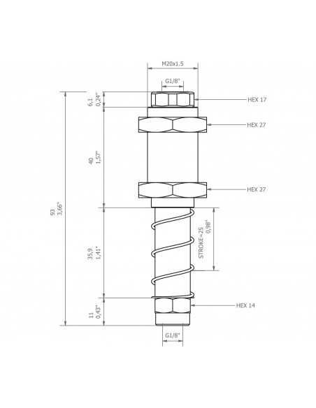 0208906 Level compensator KSPH-M20-1F-25 Rotating