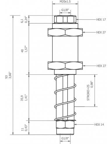 0208907 Level compensator KSPH-M20-1F-25A Non rotating