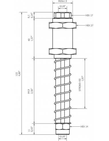 0208909 Level compensator KSPH-M20-1F-50A Non rotating