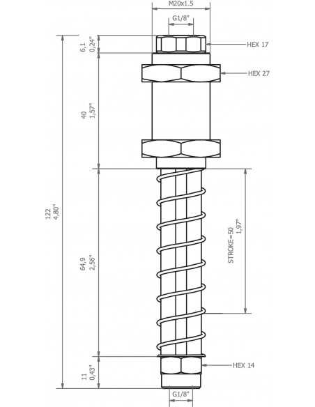 0208909 Level compensator KSPH-M20-1F-50A Non rotating