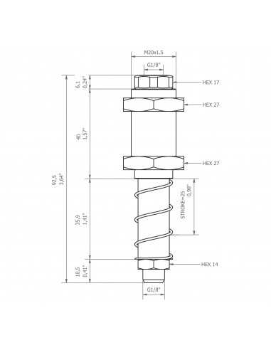 0208900 Level compensator KSPH-M20-1M-25 Rotating