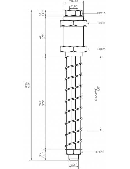 0208905 Level compensator KSPH-M20-1M-75A Non rotating