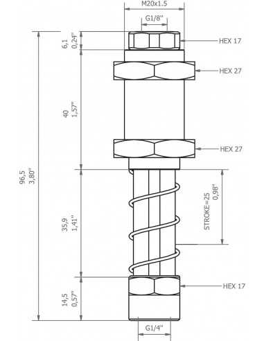 0208913 Level compensator KSPH-M20-2F-25A Non rotating