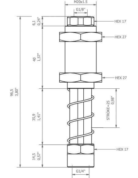 0208913 Level compensator KSPH-M20-2F-25A Non rotating