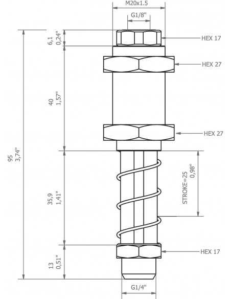 0208919 Level compensator KSPH-M20-2M-25A Non rotating