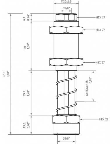 0208926 Level compensator KSPH-M20-3F-25A Non rotating