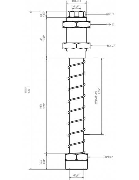 0208929 Level compensator KSPH-M20-3F-75 Rotating