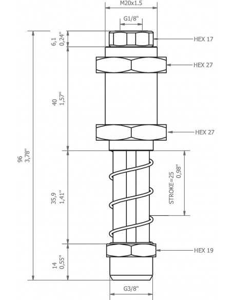 0208932 Level compensator KSPH-M20-3M-25A Non rotating