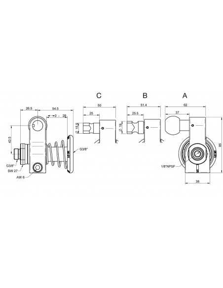 0124213 Level compensator LC30 w ball joint LH PMAT