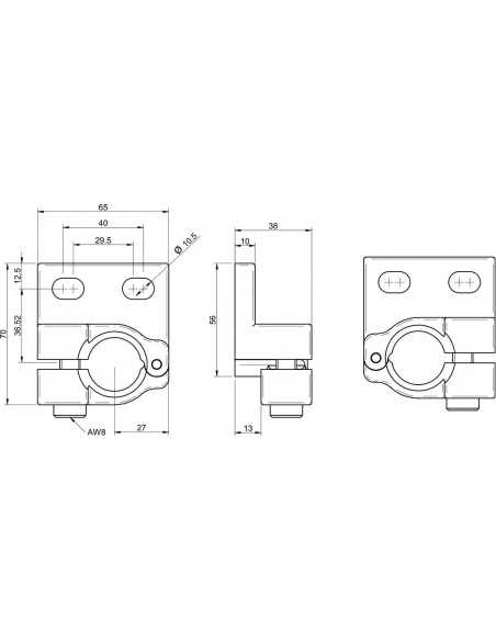 0110641 Profile mounted ball clamp LH X2066 LH