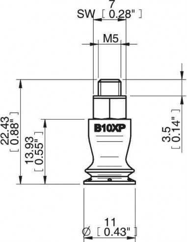 0205168 S.B10XP60.MM5M.00 Suction Cup