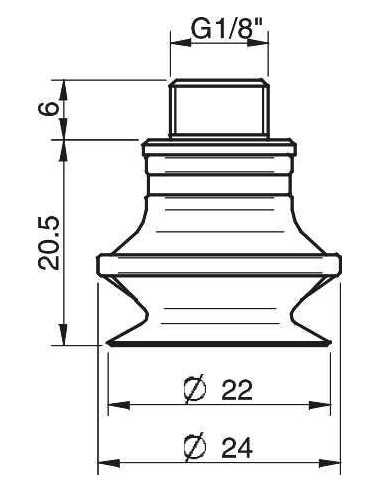 0101180 S.B20S50.G18MMM5F.52 Suction cup B20.20.02DD