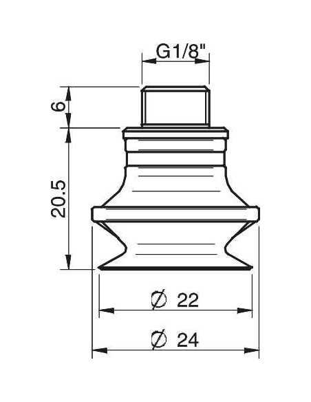 0101180 S.B20S50.G18MMM5F.52 Suction cup B20.20.02DD