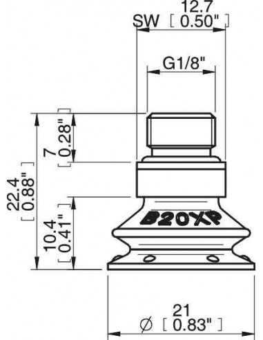 0205046 S.B20XP3060.G18M.01 Suction Cup