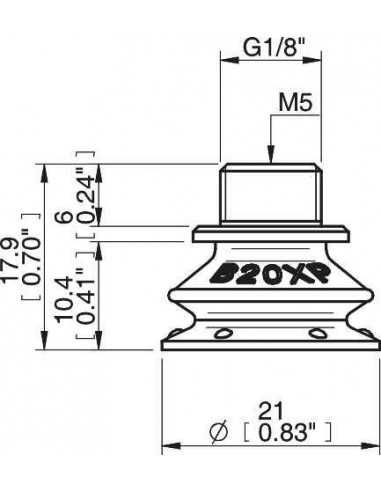0205048 S.B20XP3060.G18MMM5F.01 Suction Cup