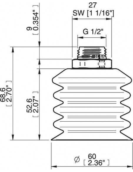 0207115 S.BBL60-2DS40.G12MDC.00 Suction cup detectable FCM