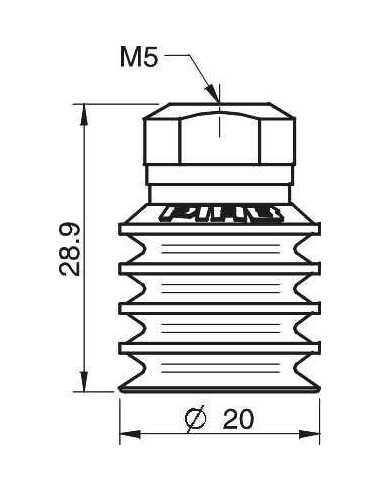 0101204 S.BL20-2S50.MM5F.00 Suction cup BL20-2.20.02AA