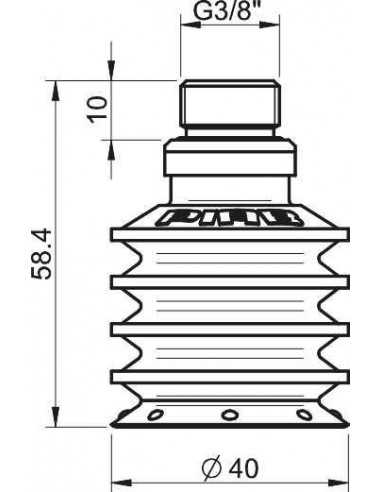 0111791 S.BL40-3P3070.G38MHF.00 Suction cup BL40-3P.4L.04AJ