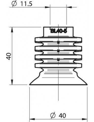 0117611 S.BL40-5S40.XXX.00 Suction cup BL40-5.20