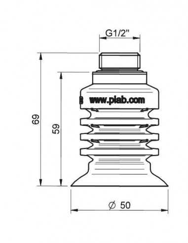 0122961 S.BL50-5S40.G12MHF.00 Suction cup BL50-5.20.05AJ