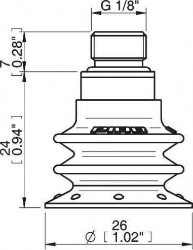 0114131 S.BX25P3060.G18M.50 Suction cup BX25P.4K.02AB.F