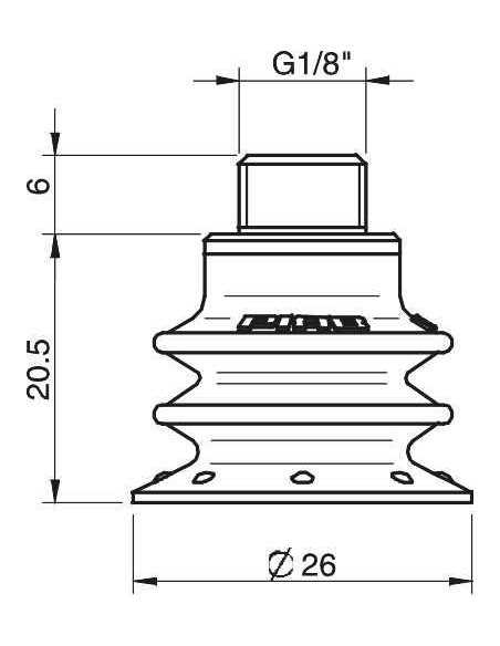 0109402 S.BX25P3060.G18MMM5F.02 Suction cup BX25P.4K.02AD.F