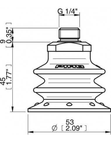 0107385 S.BX52P60.G14M.50 Suction cup BX52P.4E.05AB.F