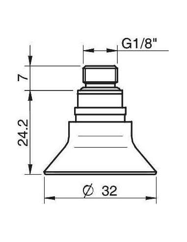 9909714 S.D30-2SF50.G18M.01 Suction Cup