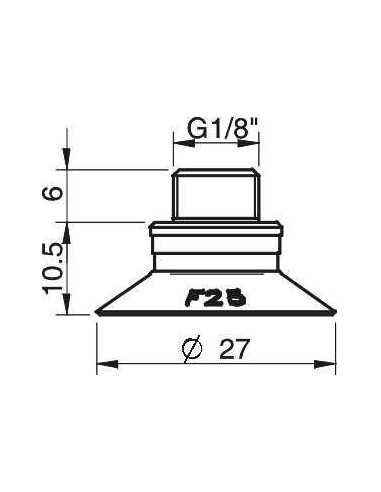 0101297 S.F25CR50.G18MMM5F.01 Suction cup F25.10.02AF