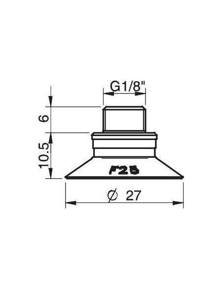 0101297 S.F25CR50.G18MMM5F.01 Suction cup F25.10.02AF