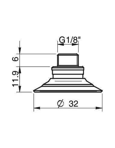 0101330 S.F30-2CR50.G18MMM5F.01 Suction cup F30-2.10.02.AF