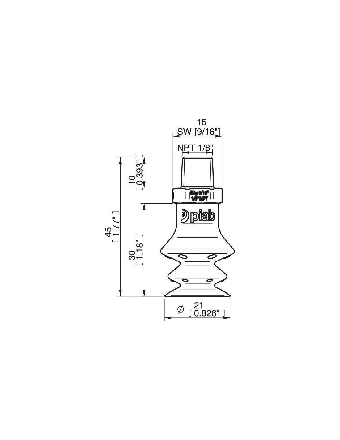 0207065 S.FBX20DS40.NT18MSS.00 Suction cup detectable, FCM Piab