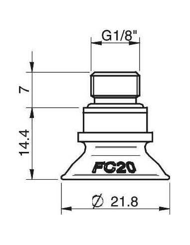 0106722 S.FC20P50.G18M.01 Suction cup FC20P.4D.02AB