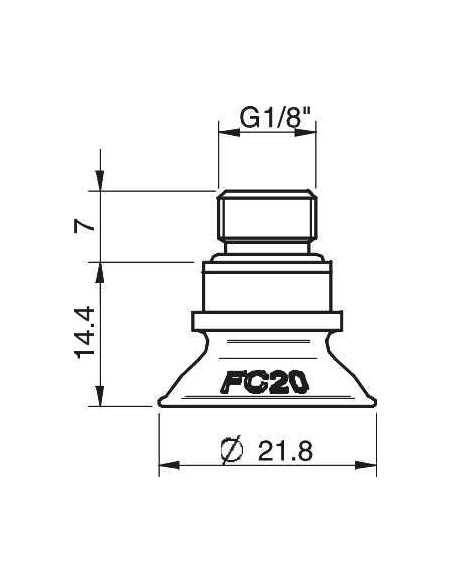 0106722 S.FC20P50.G18M.01 Suction cup FC20P.4D.02AB