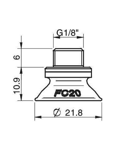 0106718 S.FC20P50.G18MMM5F.01 Suction cup FC20P.4D.02AF