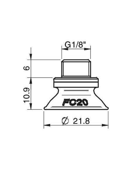 0106718 S.FC20P50.G18MMM5F.01 Suction cup FC20P.4D.02AF