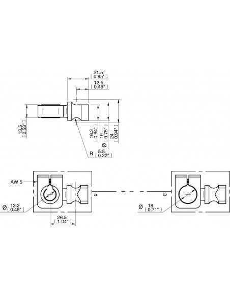 0211625 Sensor holder Ø12/Ø18mm w lock-pin cpl FSCM