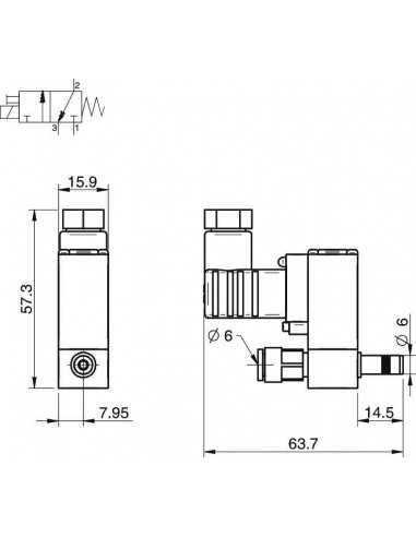 0104274 Solenoid valve DS23 cpl. Control of ON/OFF