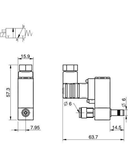 0104274 Solenoid valve DS23 cpl. Control of ON/OFF