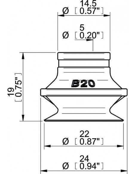 0101102 Suction cup B20.20 B20 SIL