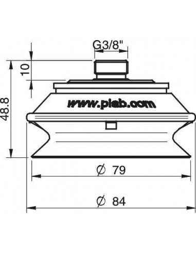 0107319 Suction cup B75P.5E.G40M B75P PU60° G3/8" filter