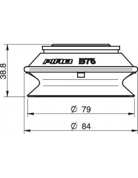 0106832 Suction cup B75P.5K B75P PU30/60° Yellow/Green inm