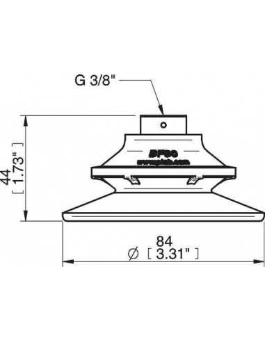 0103307 Suction cup BF80P.4E.08UA ISO-G3/8"
