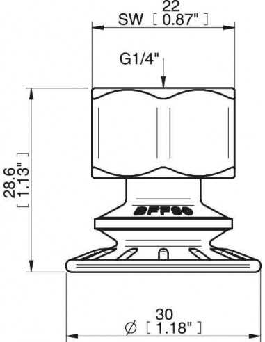 0206918 Suction cup BFF30P.4R.G75W