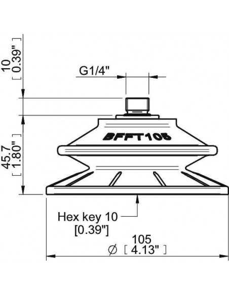 0210577 Suction cup BFFT105P.5V.G79MR Fitting G 1/4" male