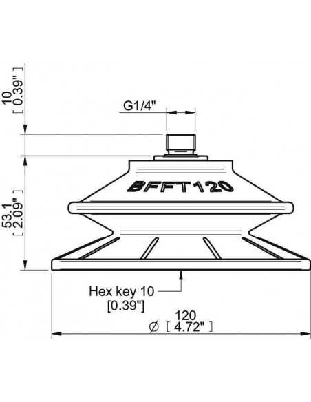 0210585 Suction cup BFFT120P.5V.G79MR Fitting G 1/4" male