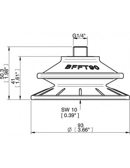 0207700 Suction Cup BFFT90P.5S.G79MR Fitting G1/4" Male